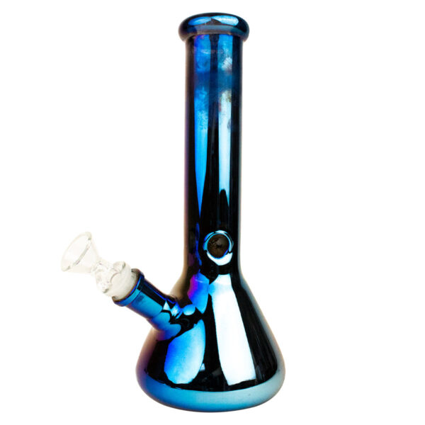 10″ Chrome Blue Beaker Water Pipe
