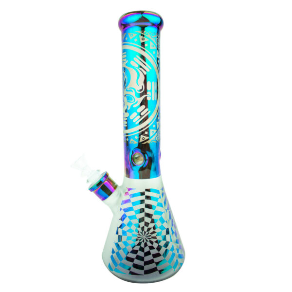 12″ Frosted Mandala Glass Water Pipe