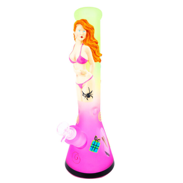 12″ Pink Bikini Beach Babe Glass Water Pipe