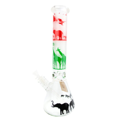 13″ CHEECH Frosted Safari Beaker Glass Water Pipe