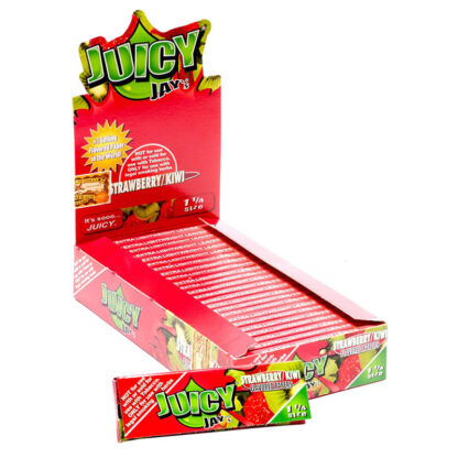 Juicy Jay’s 1 1/4″ Size Rolling Paper Strawberry Kiwi Flavor