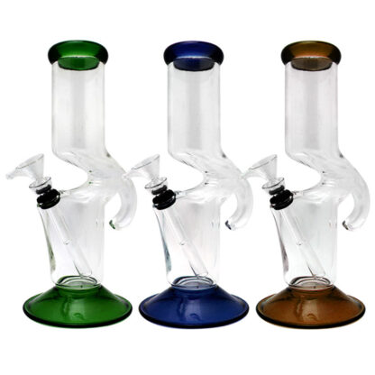 9″ Hooked Handle Glass Water Pipe