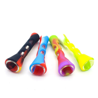 3.5″ Flashlight Silicone Chillum with Glass Bowl