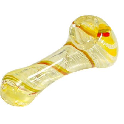 3″ Fumed White Swirl Glass Hand Pipe