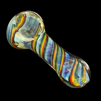 3″ Rainbow Swirl Spoon Glass Hand Pipe