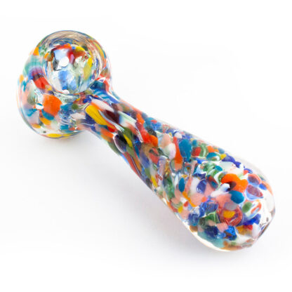 4.25″ Frit Mixed Color Spoon Glass Hand Pipe