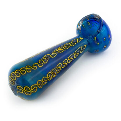 4.5″ Blue And Yellow Wig Wag Glass Hand Pipe