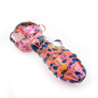 4.5″ Fumed Blue Spotted w/ Bumps Glass Hand Pipe