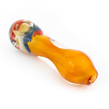 5″ Fumed Yellow Wigwag Fatty Bat Glass Hand Pipe