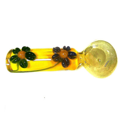 5″ Gold Fumed 2 Flowers – Glass Hand Pipe