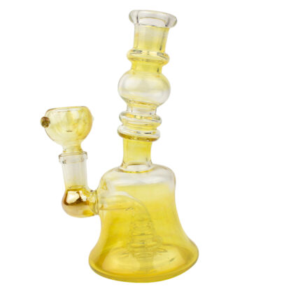 6.5″ Yellow Fumed Showerhead Percolator Glass Water Pipe