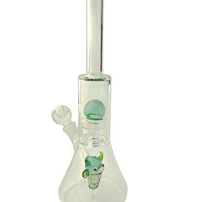 13″ Devil Face Crystal Ball Beaker Glass Water Pipe