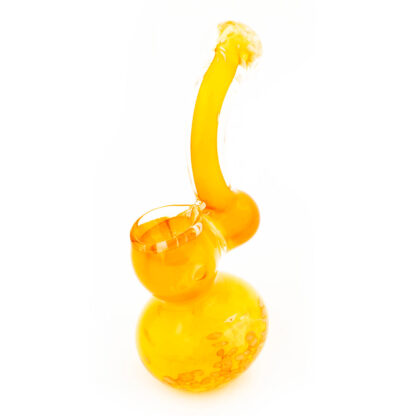 7″ Frit Fumed Yellow Glass Bubbler – Assorted Colors