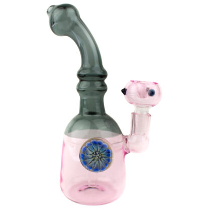 7″ Fumed Bent Neck Implosion Percolator Glass Water Pipe