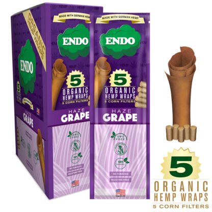 Endo 5 Organic Hemp Wraps & Corn Filters Haze Grape