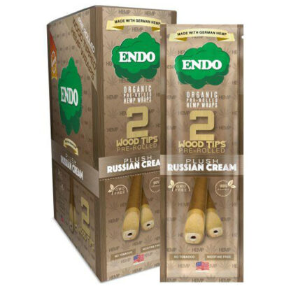 Endo Pre-Rolled 2 Wood Tipped Hemp Wraps – Plush Russian Cream