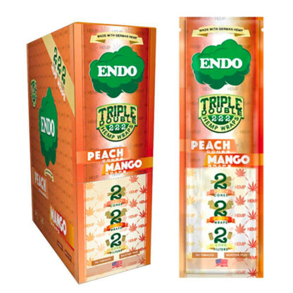 Endo Triple Double Hemp Wraps 2 Peach Cones & 2 Mango Wraps