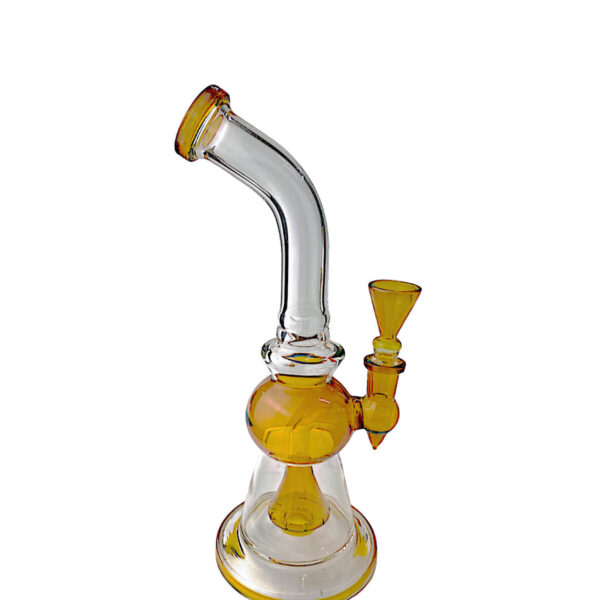 10″ Bubble Beaker Amber Glass Water Pipe