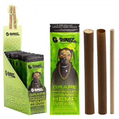 G-Rollz Rap 2 Pre-Rolled Organic Hemp Wraps with Filters Grape