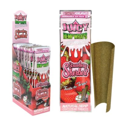 Juicy Jay’s Hemp Wraps Terp Enhanced  Strawberry Sherbert