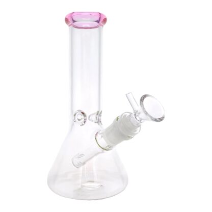 8″ Clear Beaker Colored Top With Perc Bowl Glass Water Pipe