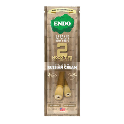 Endo Pre-Rolled 2 Wood Tipped Hemp Wraps – Russian Cream