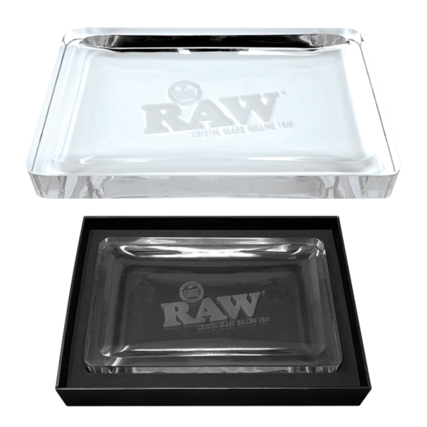 10.75″ RAW Crystal Glass Rolling Tray