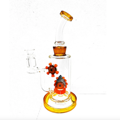 11″ Double Eye Bent Neck Glass Water Pipe