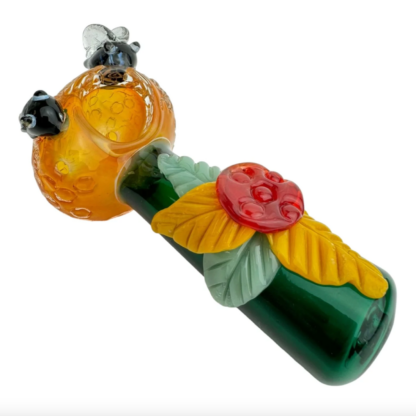 5″ Bee Hive Honey Glass Hand Pipe