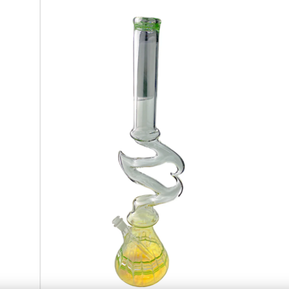 24″ Bent Heart Glass Water Pipe