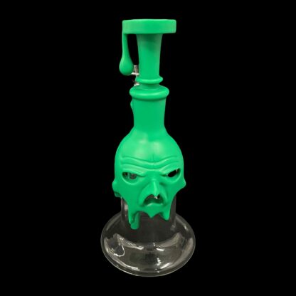 8″ Skull Dripping Silicone Glass Water Pipe