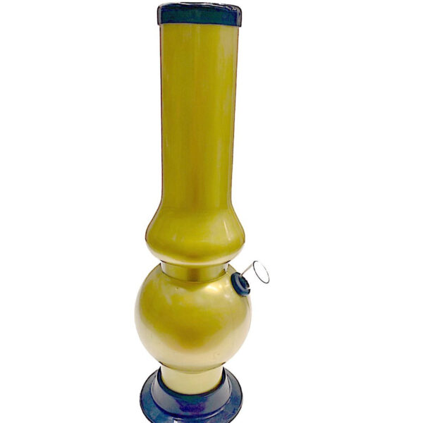 12″ Gold Flame Glow In The Dark Acrylic Water Pipe