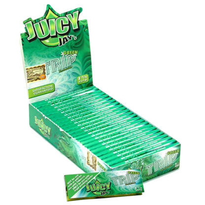 Juicy Jay’s 1 1/4″ Size Rolling Paper Green Trip Flavor