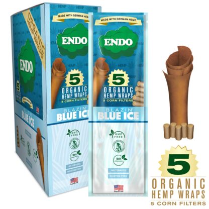 Endo 5 Organic Hemp Wraps & Corn Filters Blazin’ Blue Ice