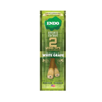 Endo Pre-Rolled 2 Wood Tipps Hemp Wraps – Double White Grape