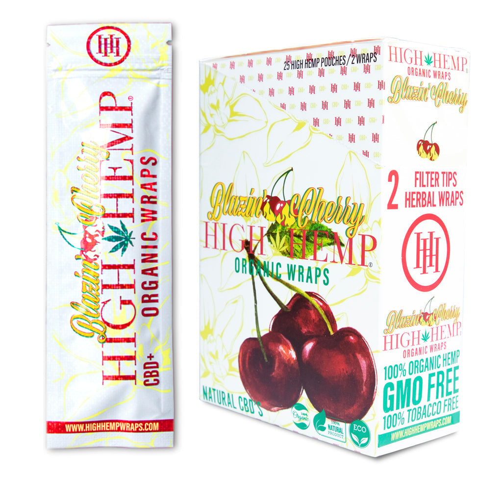 High Hemp Blazin Cherry Organic Wraps Elyxr