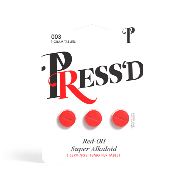 Press’d Red-OH Super Alkaloid Kratom Tablets