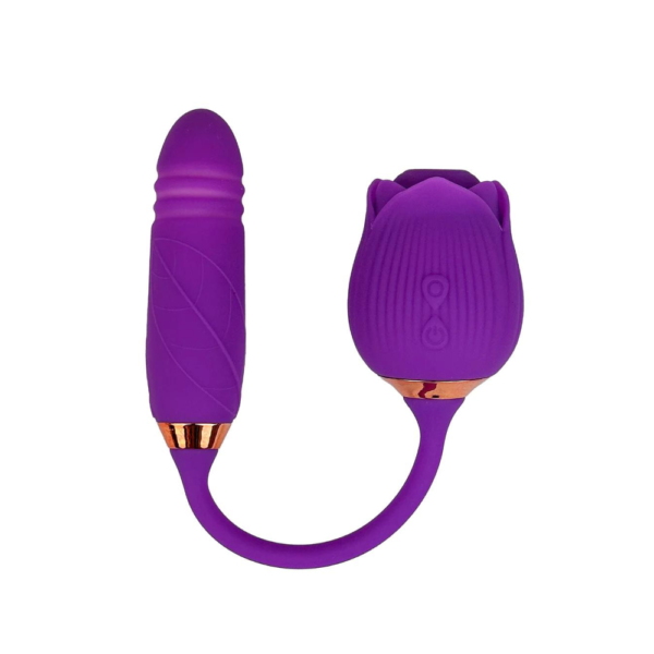Sexual Desires “Suction” Rose Vibrator with Thrusting Tail
