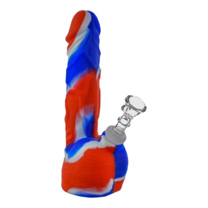 8″ Penis Silicone Water Pipe With Glass Bowl